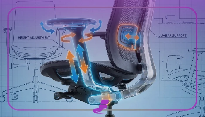 قابلیت‌های تنظیم صندلی اداری ارگونومیک برای نشستن صحیح