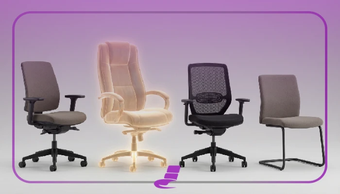 انواع صندلی اداری شامل صندلی کارمندی، مدیریتی و کنفرانسی
